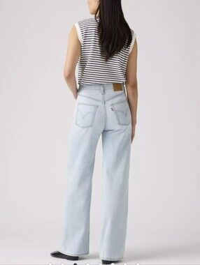 Levis Ribcage Wide Leg Linen Jeans Light Wash 29 NWT